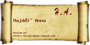 Hajdú Anna névjegykártya