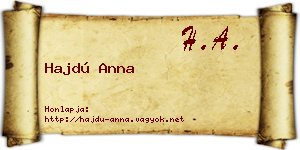 Hajdú Anna névjegykártya